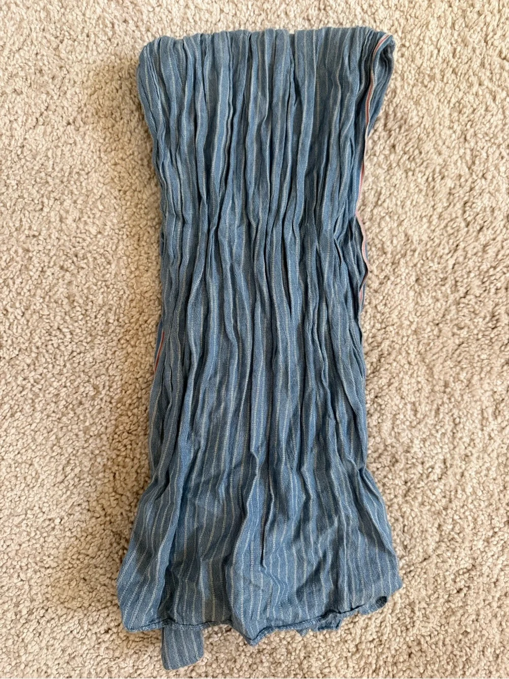 J. Crew Blue Pinstripe Crinkle Scarf